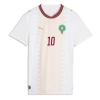 Camisa de Futebol Marrocos Brahim Diaz #10 Equipamento Secundário Mulheres Mundo 2026 Manga Curta